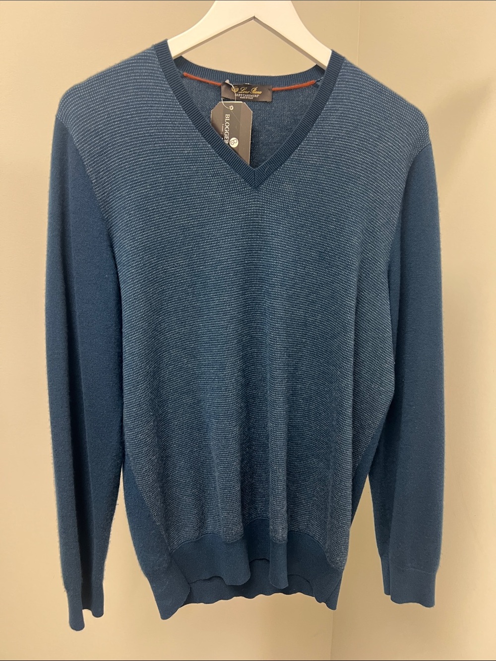 Loro Piana Men's Blue V-Neck Sweater